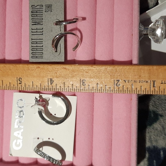 GARBO & RLM Jewelry - NWT ROBERT LEE MORRIS & GARBO SILVER RHODIUM HOOP EARRINGS